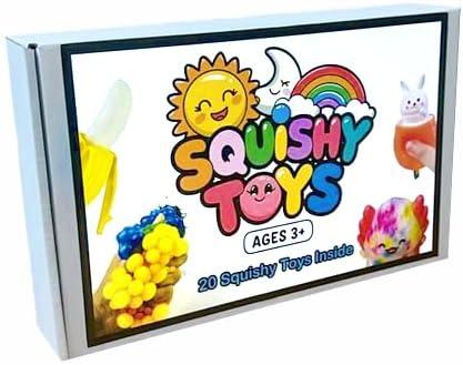 20 Pcs Premium Animal & Fruit Squishy Toys for Kids, Slow Rising Squeeze Stress Relief Toys, Kawaii Jumbo Squishies Party Favors for Boys Girls Goodie Bag Stuffers, Pinata Stuffers,Classroom Rewards