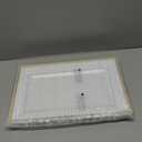 FOCUSLINE 8 PCS Plastic Serving Trays, White and Gold Rim Plastic Serving Platters, Disposable Tray for Food, Perfect for Wedding Parties