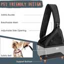 Lukovee Dog Slings for Small Dogs, Hard Bottom Support & Adjustable Soft Padded Shoudler Strap Dog Sling Carrier, Dog Purse with Button Closure & Zipper Pockets (for Short Leg Pets up to 6 lbs,Black)