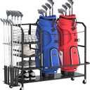 Golf Bag Storage, Big Capacity Golf Bag Organizer for Golf Bag and Equipment Accessories, Golf Organizer for Garage, Home or Club, Extra Storage Rack for Golf Clubs, Black