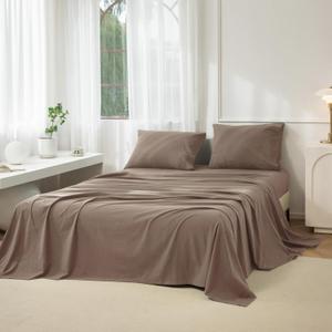 King Washed Cotton Sheet Set, 4-Piece, Relaxed Linen Feel