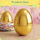 12 Pcs 6" Jumbo Golden Plastic Easter Eggs, Metallic Giant Gold Eggs Empty Easter Eggs Fillable, Easter Basket Stuffers, Party Favor, Classroom Prize Supplies for Kids