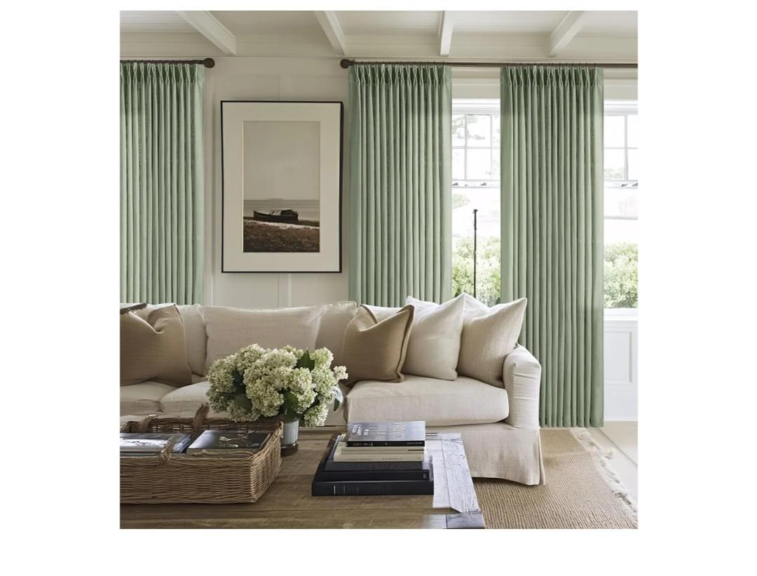 120 Inch Curtains High Ceiling Tall Curtains 2 Panels Set for Living Room Pinch Pleated with Hooks Rings Back Tab Bohemian Semi Sheer Drapes Cottage Long Large Window Drapes 120 Length Sage Green