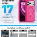 Magnetic for iPhone 17 Pro Case, [Anti-Slip] [Military-Grade Drop Protection] [Camera Protection] Skin-Friendly Slim Matte Shockproof Protective for iPhone 17 Pro Phone Case, Hot Pink