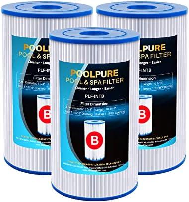 POOLPURE Type B Replacement Pool Filter, Compatible with Intex 29005E Easy Set Swimming Pool Filter Cartridge, 3 Pack