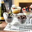 9oz Glass Ice Cream Bowls, Vintage Footed Sundae Cups,Glass Dessert for Dessert, Sundae, Ice Cream,Pudding, Jelly, Fruit, Snack, Cocktail, Condiment, Trifle (12)