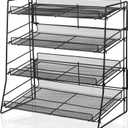 Lemecima 4-Tier Candy Display Rack, Mesh Snack Display Rack for Countertop, Kitchen and Stores