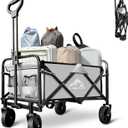Collapsible Folding Utility Wagon Cart for Outdoor Camping, Shopping, Gray