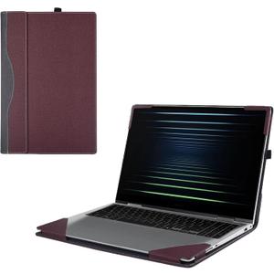 Case Cover for 16 Inch Samsung Galaxy Book5/4/3 Pro 360&Galaxy Book4/3 Pro&Galaxy Book 4/3 Ultra[Not fit Galaxy Book4/3 360],2-in-1 Sleeve, PU Leather Shell Case (Wine red)
