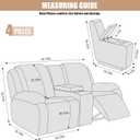 VANSOFY Recliner Loveseat Cover with Middle Console Stretch Reclining Sofa Slipcover for 2 Seat Jacquard Reclining Couch Sofa Covers Furniture Protector with Elastic Straps Bottom (Light Gray)
