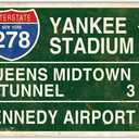 HomDeo Retro Yankee Metal Tin Sign Stadium Queens Midtown Tunnel 3 Miles Street Sign Bar Club Decor Pub Man Cave Wall Hanging Decoration 12x8 Inches
