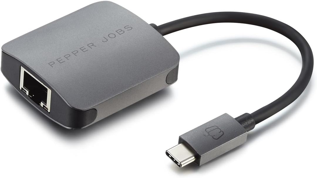 PEPPER JOBS USB C to Ethernet Adapter, Gigabit Ethernet Adapter to USB 3.0 Type-C Ethernet Network Adapter, Portable Thunderbolt Adapter, Laptop USB C Hub forMacBook Air/Pro, XPS, USB-C Device