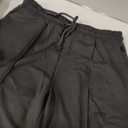 PINSV Women's 2 Piece Outfits Sweatsuit Set Long Sleeve Crop Top Drawstring Wide Leg Pants with Pockets Tracksuits Casual Set (Large, Black)