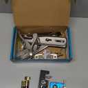 Storm Door Handle Replacement Set Stainless Steel Storm Door Handle with Lock Modern Exterior Door Parts Fits 4.45 - 7.9inch Hole Distance (Silver)