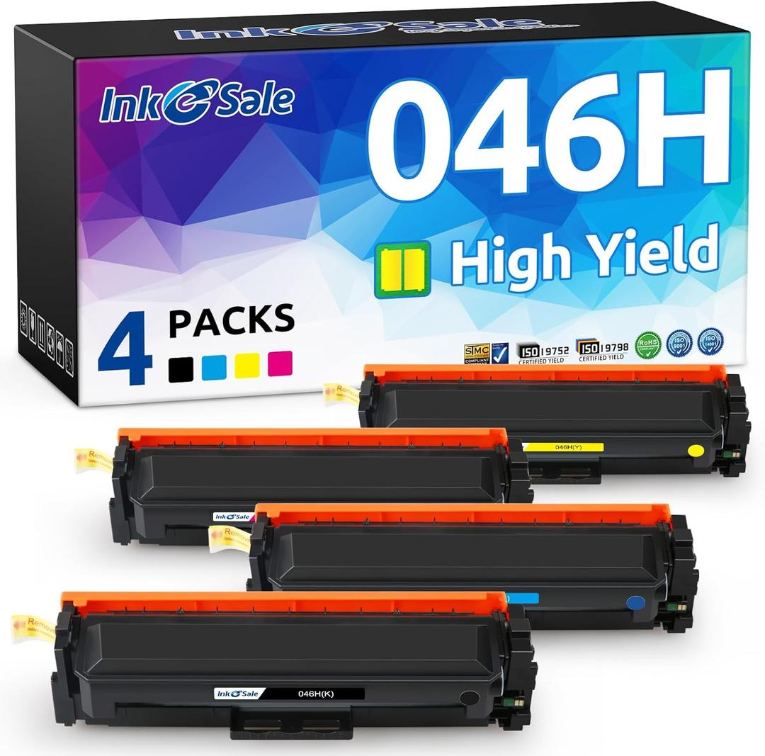 INK E-SALE Compatible 046H Toner Cartridge Replacement for Canon CRG-046H CRG 046H Toner for Color Canon i-Sensys BP653Cdw LBP654Cx MF732Cdw imageCLASS MF733Cdw MF731Cdw (4 Packs, High Yield)