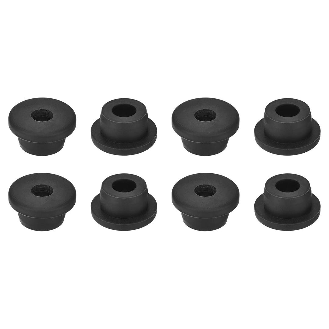 uxcell 8Pcs Rubber Grommets 3/4"(19mm) Drill Hole, 3/8"(10mm) ID Hole Top Hat Grommet Black Silicone Rubber Hole Plug Gasket for Wiring, Automotive