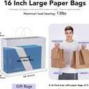 GSSUSA Large Paper Gift Bags 16x6x12'' 25Pcs White Paper Bags with Handles, Shopping Bag for Small Business, Sturdy Kraft Paper, for Boutique, Party Favor Bag, Valentine's Day Craft