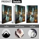 Trendy Halloween Bathroom Ghost Wall Art Ghost On Toilet Reading Newspaper Canvas Posters Goth Dark Academia Horror Prints Painting For Living Room Bedroom Wall Decor 16x24in Unframed (16L" x 24W")