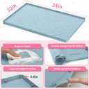 Sdpeia Under Sink Mat for [34" x 22"] Cabinet, Upgraded Silicone Waterproof Mat Kitchen Cabinet Liner Cabinet Protector Kitchen Organizers and Storage (Cyan Blue)