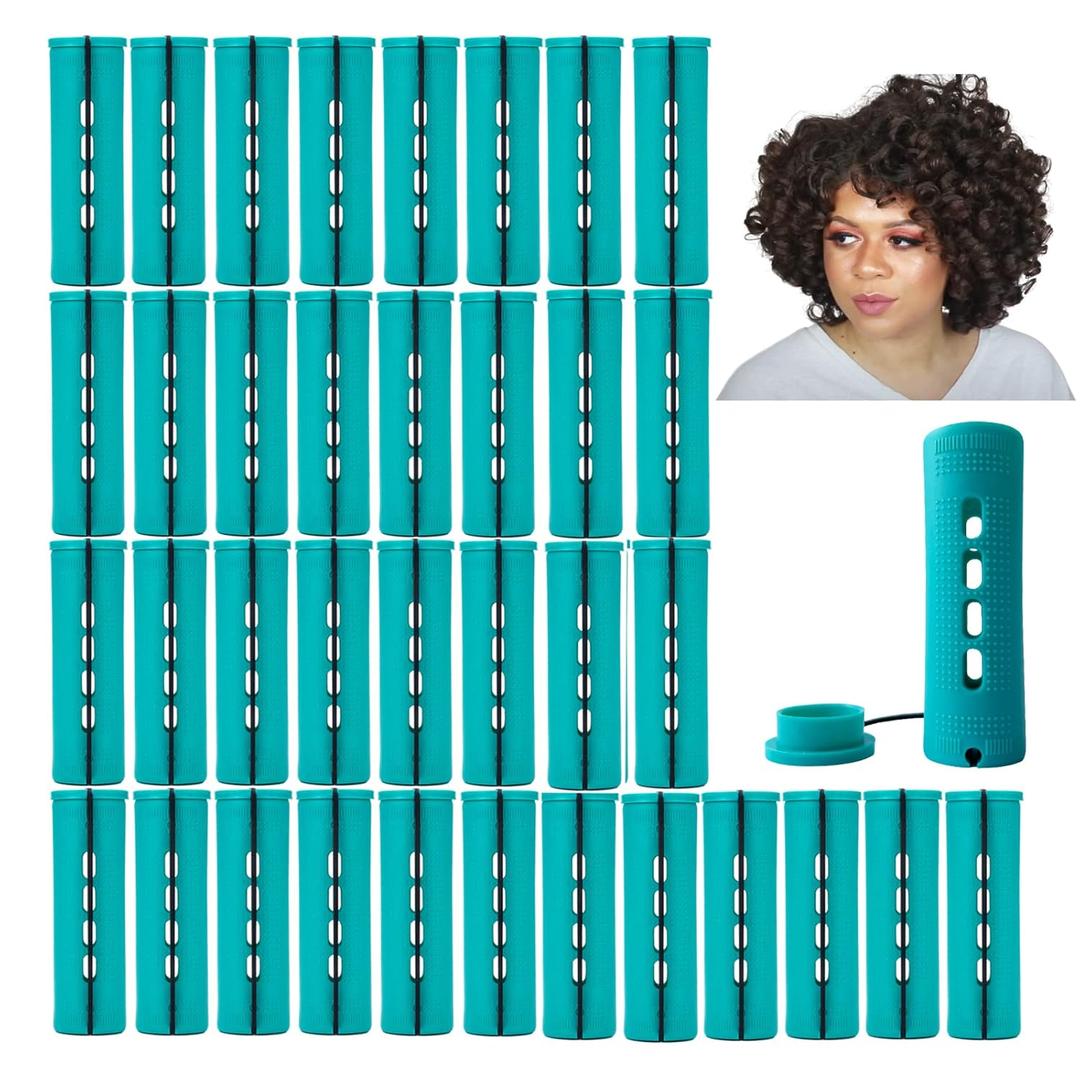 Perm Rods Jumbo, 36 pcs Extra Large Size Hair Rollers for Natural Hair Long Short Hair Styling Tool Curlers (Green color)