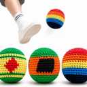 Footbag Sand Filled Kicking Bag - 3/6/12 Pack Soft Suede Foot Bag for Freestyle Kicking, Durable Hand-Stitched Round Training Bag for Practice, Campus Games & Gifts, Indoor & Outdoor Party, Multicolor