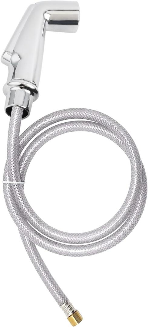 Universal Kitchen Sink Faucet Sprayer Head Attachment Compatible with Moen Faucet Sprayer Replacement, Kitchen Sink Side Sprayer with Transparent Hose/Holder, Chrome