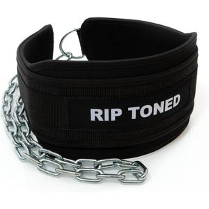 Rip Toned Dip Belt for Weight lifting, Pull Ups, Dips, Chin Ups - 36" Heavy Duty Steel Chain - Weight Belt with Chain for Weight Lifting, Powerlifting, and Strength Training (Black)