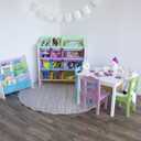 Humble Crew Kids Table and Chair Set, Toddler Activity Table with 4 Chairs for Play, Crafts, Snacks & Learning, Wooden Kids Furniture for Playroom & Bedroom, White/Pastel