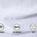 Cotton Linen Shirts for Men Lightweight Casual Long Sleeve Henley Beach Hawaiian Tops (White, XS)