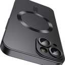 LEKEVO Magnetic Case for iPhone 14 Plus Phone Case for Women, Shockproof Matte Luxury Soft Metallic Luster Design with Camera Lens Protector, Compatible with Magsafe for iPhone 14 Plus 6.7"-Black