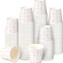 300 Pack Bow Design 3oz Paper Cups for Bathroom, Disposable Mini Mouthwash Cups Hot/cold Beverage Coffee, Dessert, for Birthday Party, Travel, Events, Picnic, BBQ