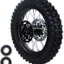 12-15MM axle 14" Rim tube tire Complete rear wheel For small Dirt Pit Bike Trail 90/100-14 3.00-14 Wheel Rim Tire Fits 125-160cc Pit Dirt Bike TTR SSR BBR Includes Brake Rotor and Sprocket