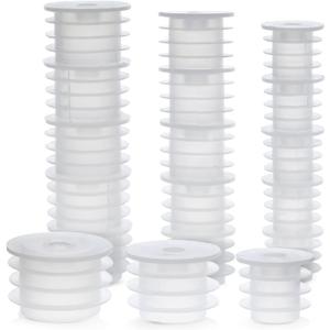 Juvale Medicine Bottle Adapter for Syringe - 45 Pack, 17/21/24 mm, Clear Polypropylene - Press-In Bottle Adapter for Oral Syringes - For Pediatric & Veterinary Dosing