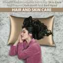 Satin Silk Pillowcase for Hair and Skin, Black Pillow Cases Standard Size Set of 4 Pack Super Soft Pillow Case with Zipper Closure (Camel, Queen(4 Pack))