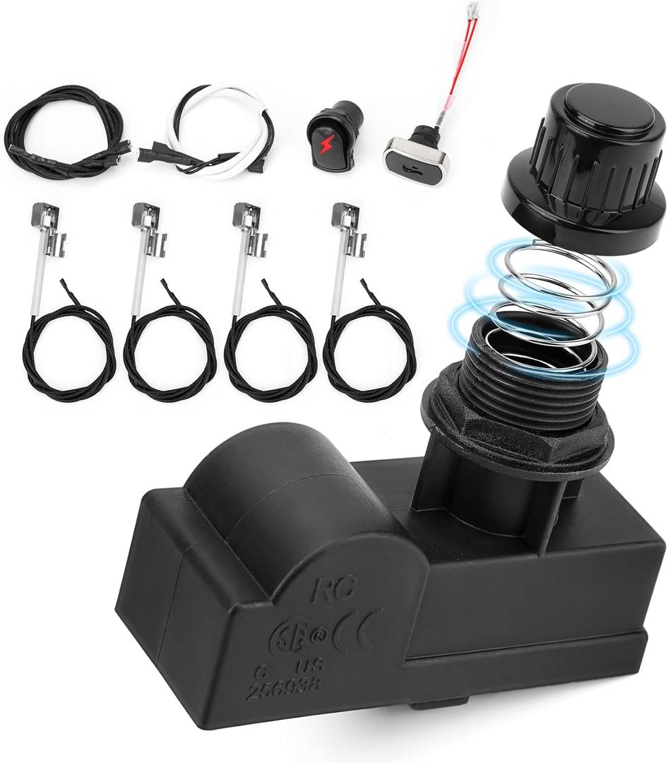 onlyfire 2 Outlet Universal Spark Igniter Replacement Kit for Charbroil, Grill Igniter Switch Module with Wires fits for Char-Broil G511-0055-W1 and Various Char-Broil Models