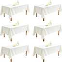 WIGENIUS 6 Pack White Table Cloth Rectangle Tablecloths 70X120 Inch,Polyester Table Cloth for 8 Foot Rectangle Tables,Wrinkle Resistant Washable Fabric Table Covers for Party,Wedding Banquet