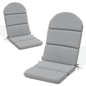 Crestlive 50x19.6 Inch Adirondack Chair Cushion Set of 2, Waterproof, Fade Resistant, High Back Outdoor Rocking Chair Cushion for Patio, Light Grey