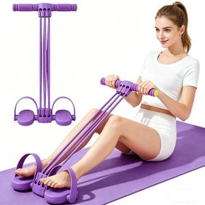 Upgraded Pedal Resistance Band with Handle, 6-Tube Multifunction Stretching Workout Band for Yoga,Home Workout Equipment,Device for Abdomen,Waist,Arm,Leg,Core/ABS,Gift for Mon