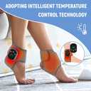 Rechargeable Ankle & Foot Massager with Adjustable Heat Therapy 5-Temp Infrared, 3-Level Vibration for Pain Relief & Relaxation