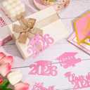 2026 Graduation Cutouts, 30Pcs Glitter Grad Cap 2026 Cutout Tags | Double Side 2026 Graduation Party Decorations, Class of 2026 Table Centerpiece, Congrats Grad Party Supplies Favors, Pink, 10 x 6 cm/3.9x 2.4 inches
