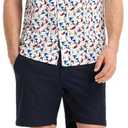 M MAELREG Mens Hawaiian Shirts Short Sleeve Button Down Tropical Beach Floral Solid Print Summer Vacation Mens Casual Shirts (L)