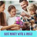 Piggy Bank for Kids - Electronic Money Saving Box w/Code- ATM Safe - Toy Coin Bank - Toys for Girls Age 3, 4, 5, 6, 7 - Birthday Gifts for 8, 9, 10, 11, 12 Year Old Girl (Pink & Silver)