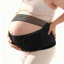 Plus Size Pregnancy Belly Band Extra Large Maternity Support Belt for Belly, Waist & Back Pain Relief Adjustable & Breathable Belly Band for 3XL/4XL Moms (Fits Waist 43"-59", Black)