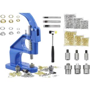 Allstarco Grommet Press Machine Kit with 3000 Grommets  Durable Starter Hand Press Tool with 3 Dies (1/4" - 6mm, 3/8" - 10mm, 15/32" - 12mm) for Canvas, Leather, Tarps, Banners, Fabric  Eyelets (Gold / Silver Grommets - 3000 Pieces)