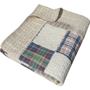 Greenland Home Oxford 100% Cotton Throw Blanket, Tan 50 x 60 in