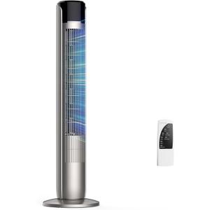 OLIXIS Tower Fan for Bedroom, 60°Oscillating Fan with Remote, 25ft Far, 28dB Quiet Electric Standing Fan, 12 H Timer, 5 Speeds, 4 Modes, Bladeless Floor fan for Home, Office, Indoor, 36 Inch
