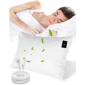 Grounding Pillowcase, 90% Organic Cotton and 10% Silver Fiber Grounding Pillow Case with 15ft Grounding Cord, White Sleep Pillow 20x30 inch for Improve Sleep Improving Energy