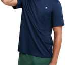 Champion Men's Athletic Short Sleeve T-Shirt, Standard Fit, Moisture Wicking, Anti Odor, Navy, X-Large Tall