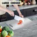 Stainless Steel Cutting Board for Kitchen, Large Cutting Board, Non Toxic, Double-Sided for Meat/Fruit/Vegetable, Dishwasher Safe & Handwasher Clean, Durability, 12" x 18"