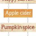 Hotop Fall Decorations for Home Thanksgiving Hanging Signs Metal Wall Plaque Autumn Wall Hanging Decor for Home Thanksgiving Autumn Office Indoor Outdoor Door Decor Sign(Retro Color)